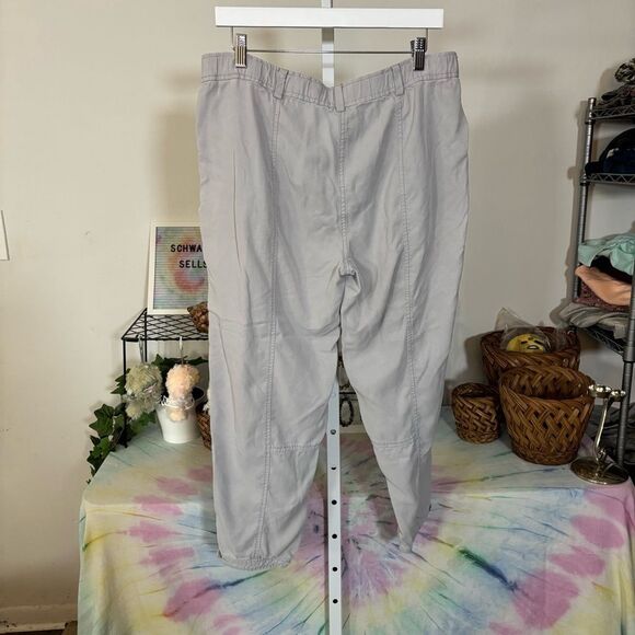Eileen Fisher Light Gray 100% tencel pants button ankle size small - Picture 3 of 8
